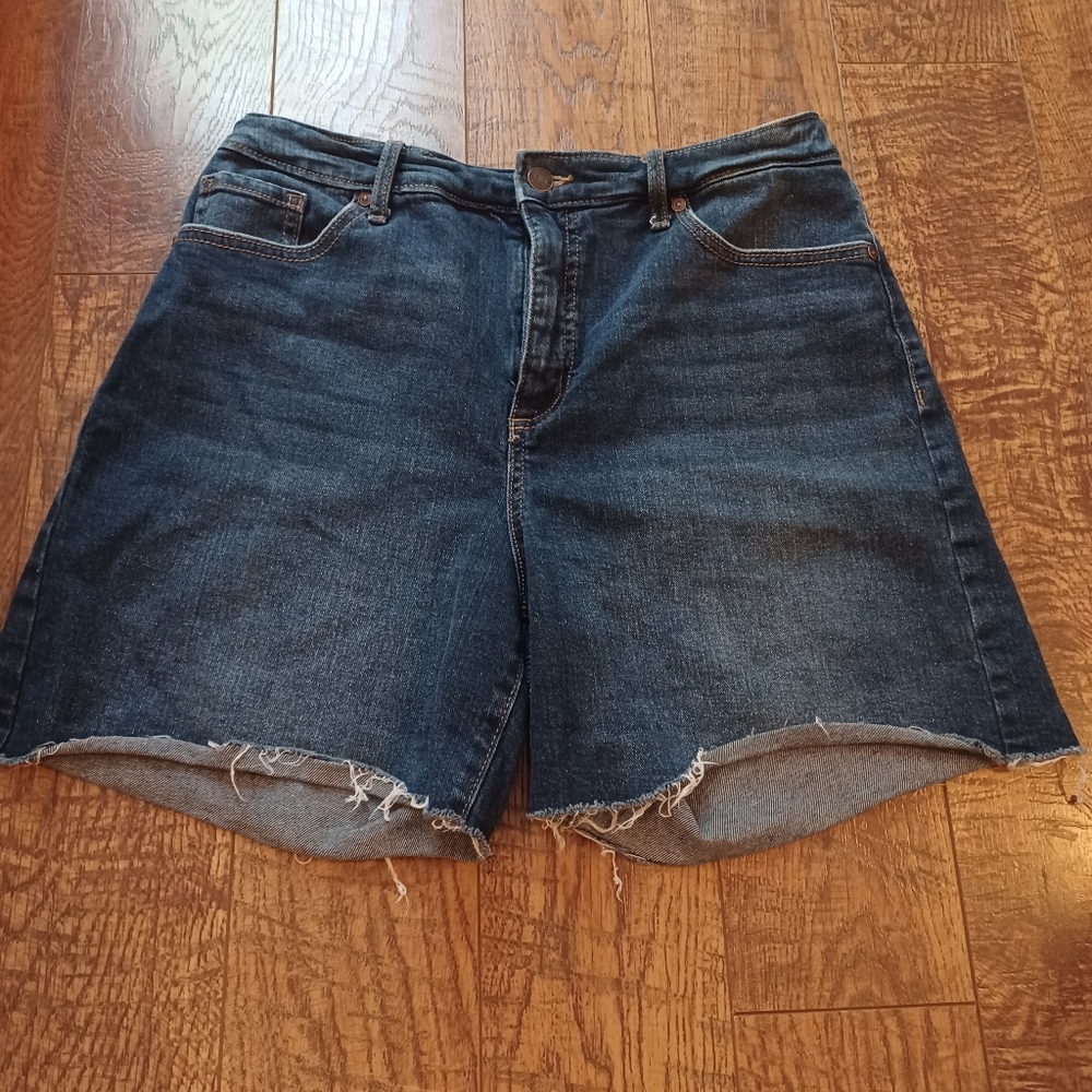 Sofia Vergara Dark Blue Denim Cutoff Shorts Sz 10